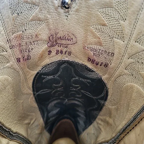 Justin Pre Ban Ant Eater Western Cowboy Boots Men's Size 8.5 D - Picture 13 of 16